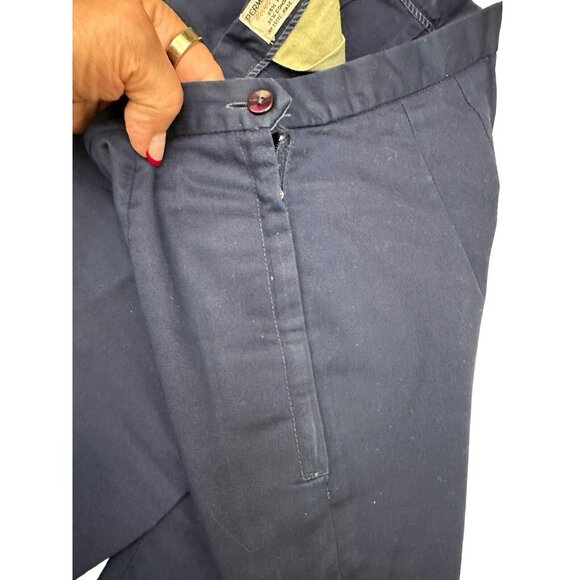 Vintage Permanent Press High Waisted Side Zip Ladies Navy Blue, Side Pocket - Picture 5 of 15